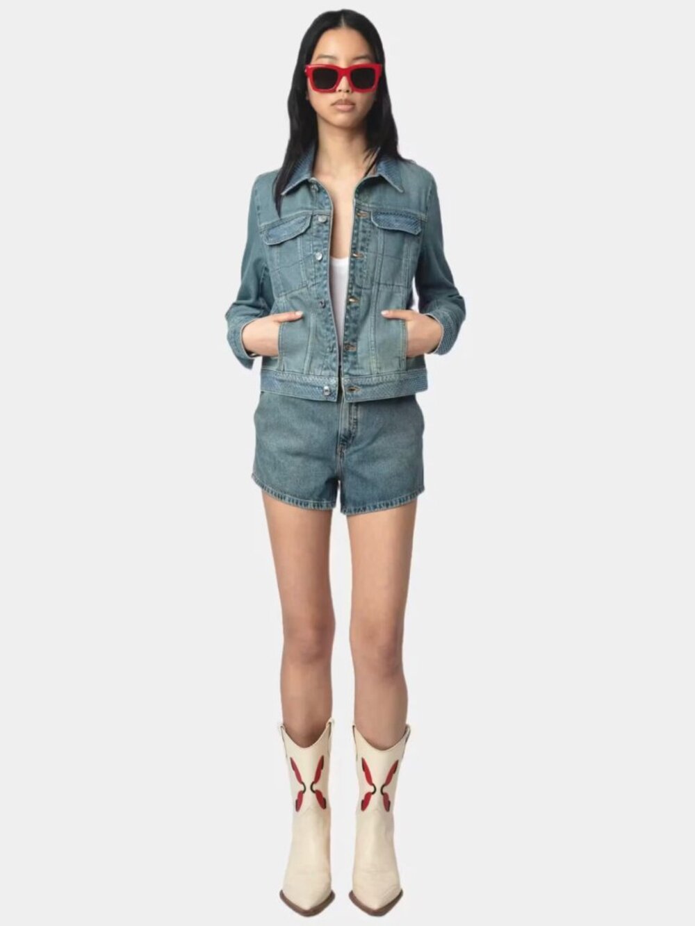 Zadig & Voltaire Women Blue Kioky Denim Jacket Size M NWT 398$+TAX
